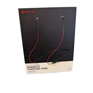 Mivo Fox Wireless Earphones Bluetooth 5.0 Magnetic Charging Black Red MFOX‎ 001